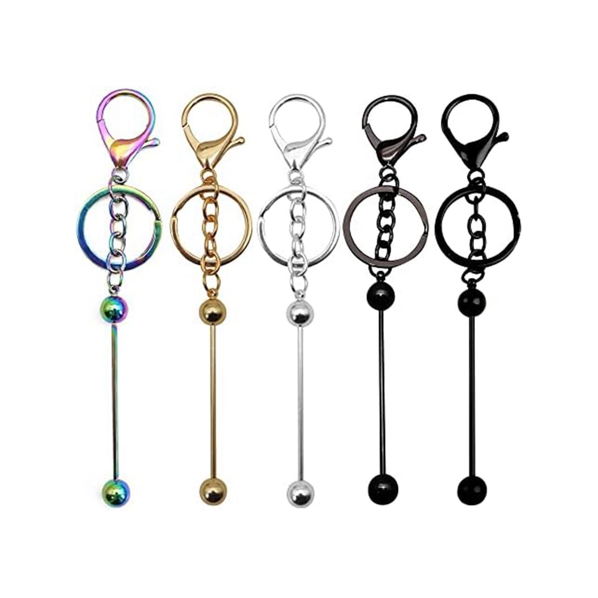 5Pcs Beadable Keychain Bar Blank Keychain Lobster Claw Clasp Keychain for DIY Jewelry Crafts Backpack Decor