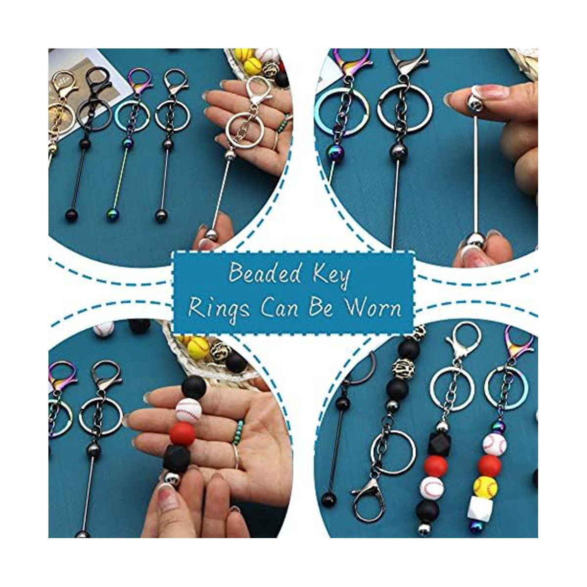 5Pcs Beadable Keychain Bar Blank Keychain Lobster Claw Clasp Keychain for DIY Jewelry Crafts Backpack Decor