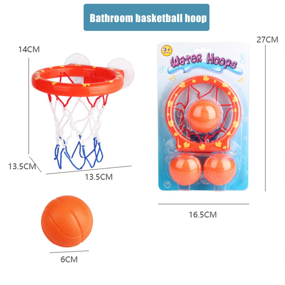 Kids Bath Toys Basketball Hoop Ball Bathtub Shooting Shower Play Game+3 Balls