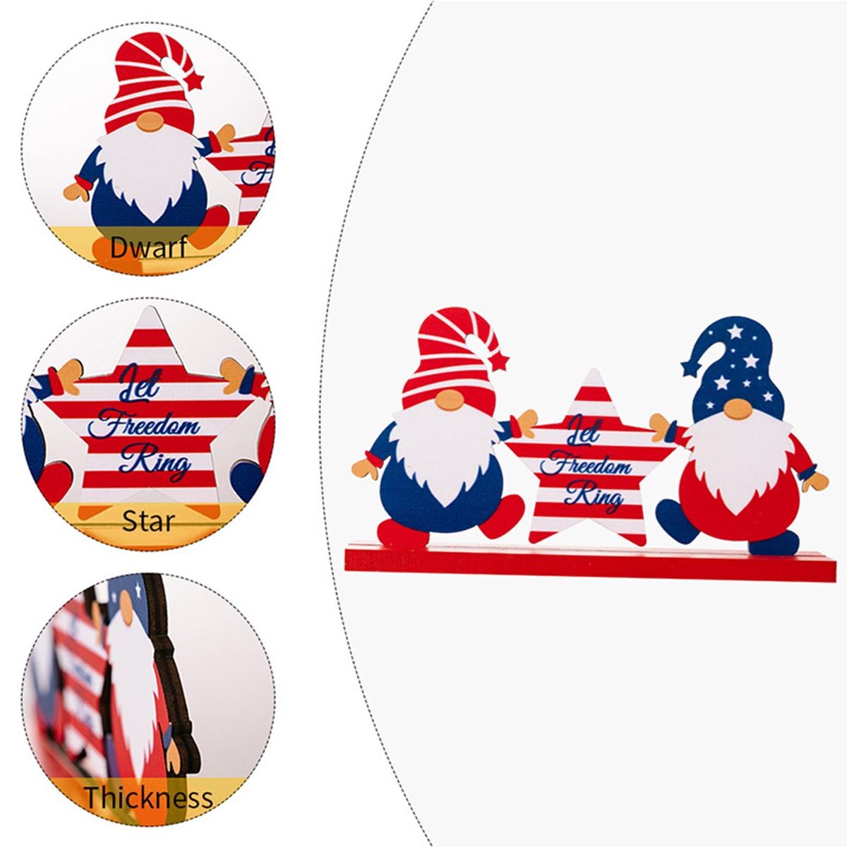 Independence Day Sign Happy Independence Day Party Tiered Tray Ornament White and Red