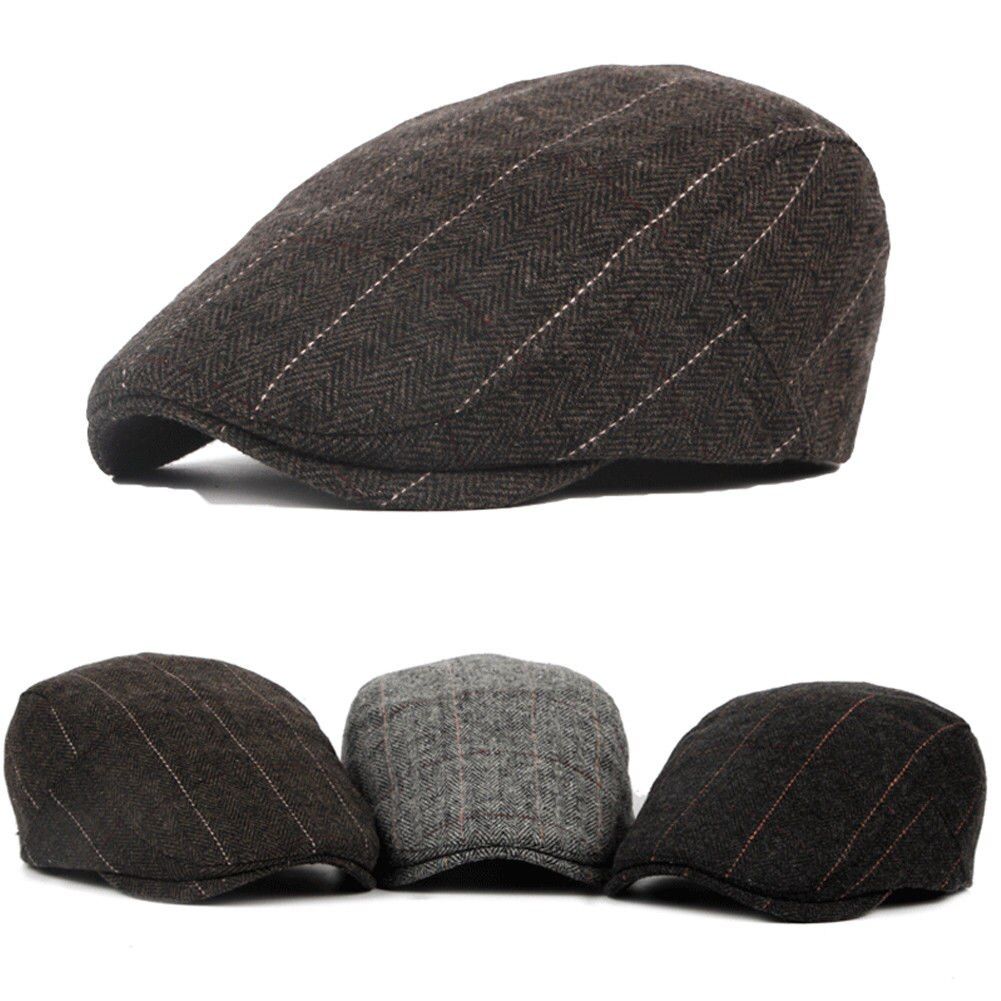 Chic Men Flat Beret Herringbone Cap Peaky Blinders Newsboy Baker Boy