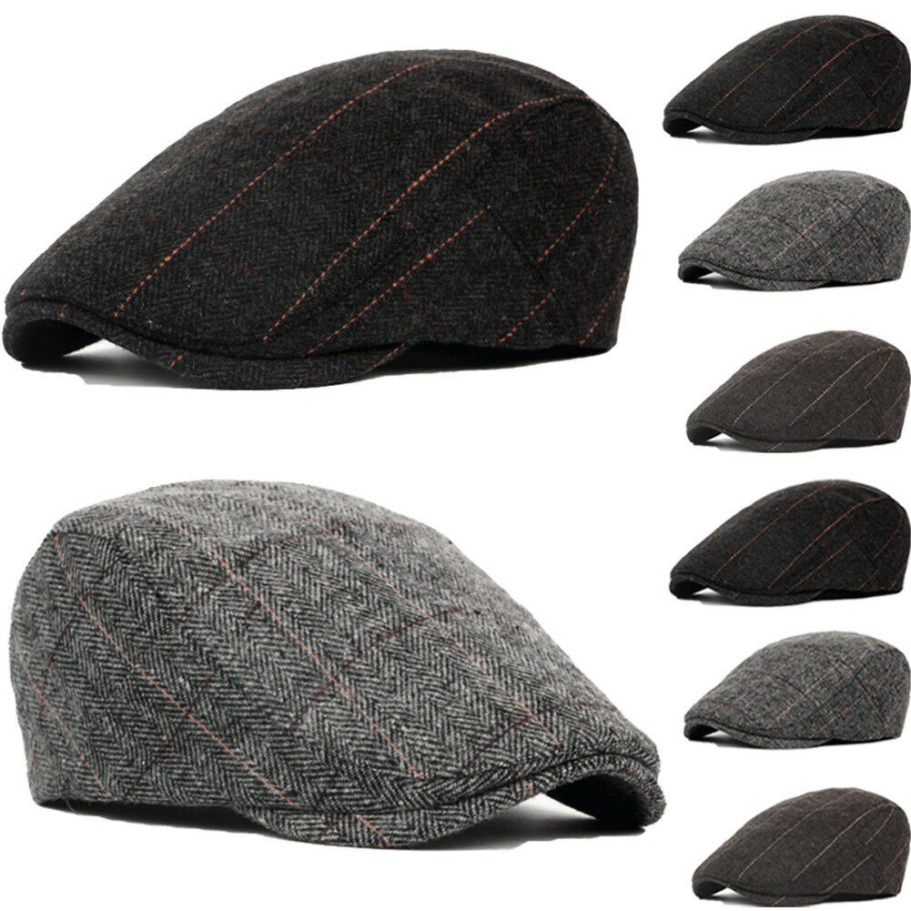 Chic Men Flat Beret Herringbone Cap Peaky Blinders Newsboy Baker Boy