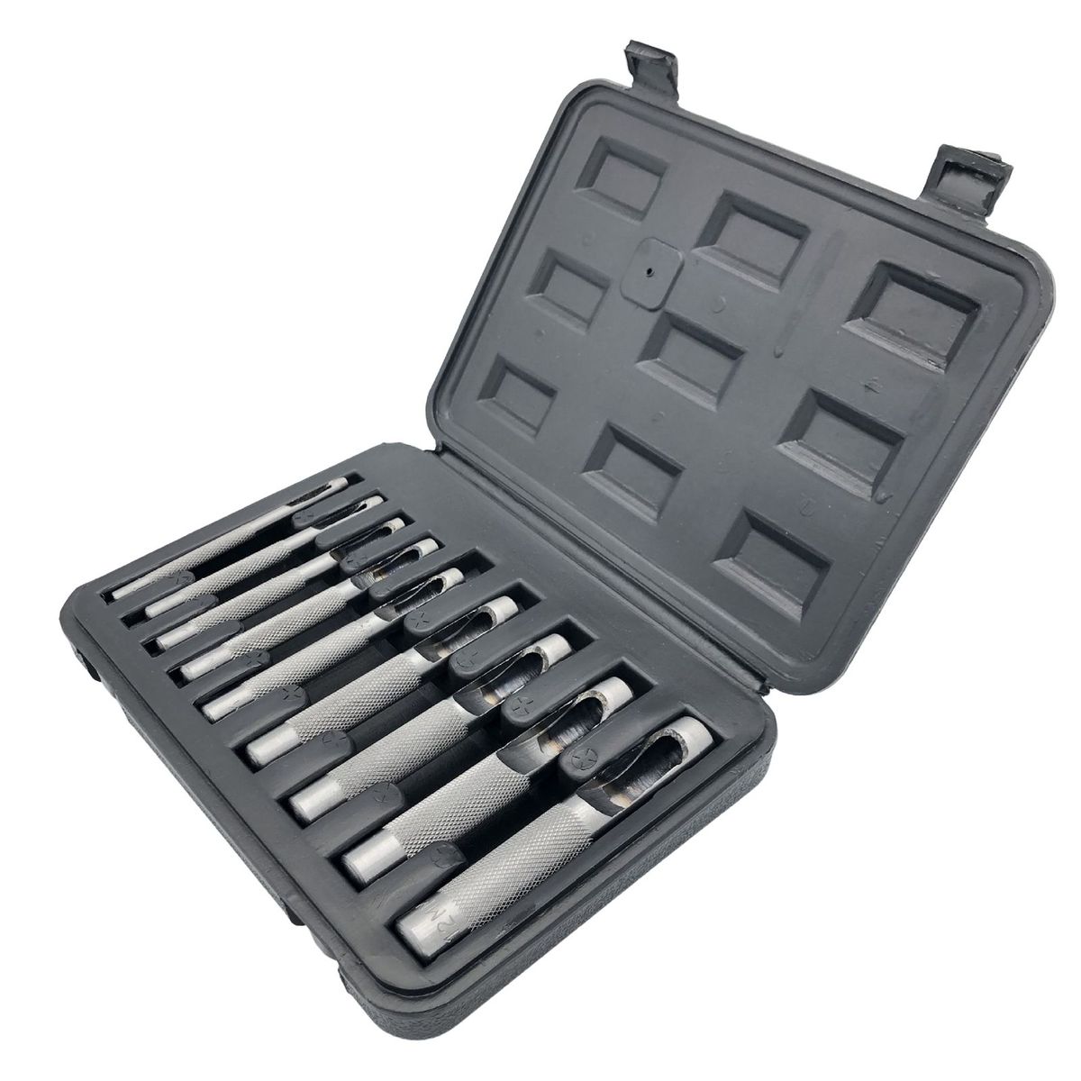 9pcs Leather Hollow Punch Set Leather Hole Punch Tool 3-12mm