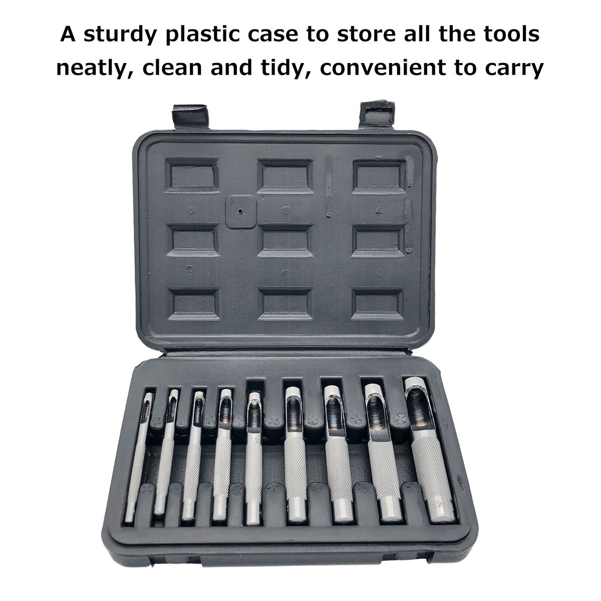 9pcs Leather Hollow Punch Set Leather Hole Punch Tool 3-12mm