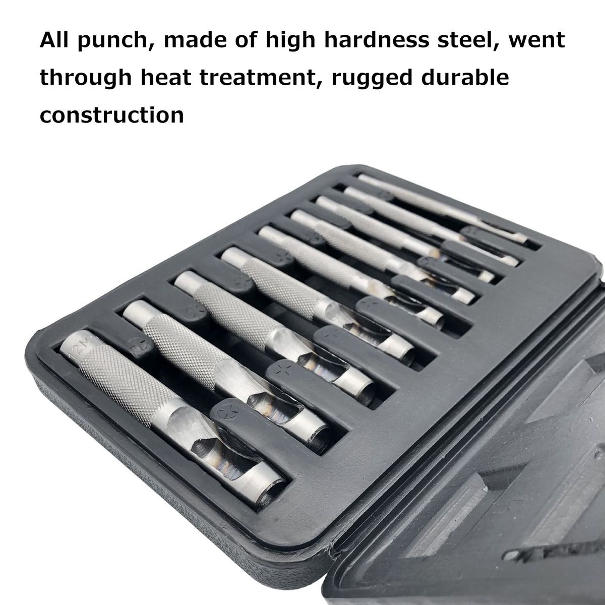 9pcs Leather Hollow Punch Set Leather Hole Punch Tool 3-12mm
