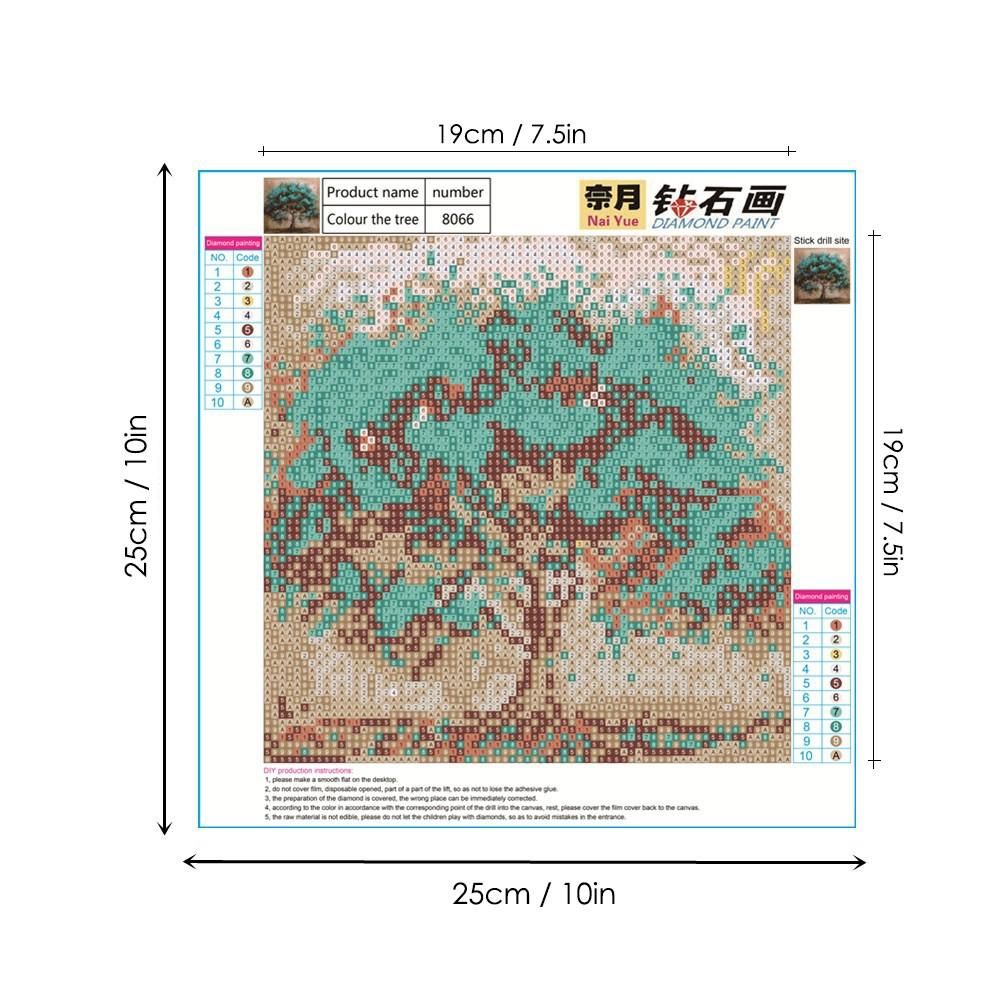 10 * 10 inches/25 * 25cm DIY 5D Diamond Painting Kit Color Tree Resin Rhinestone Mosaic Embroidery Cross Stitch Craft Home Wall Decor