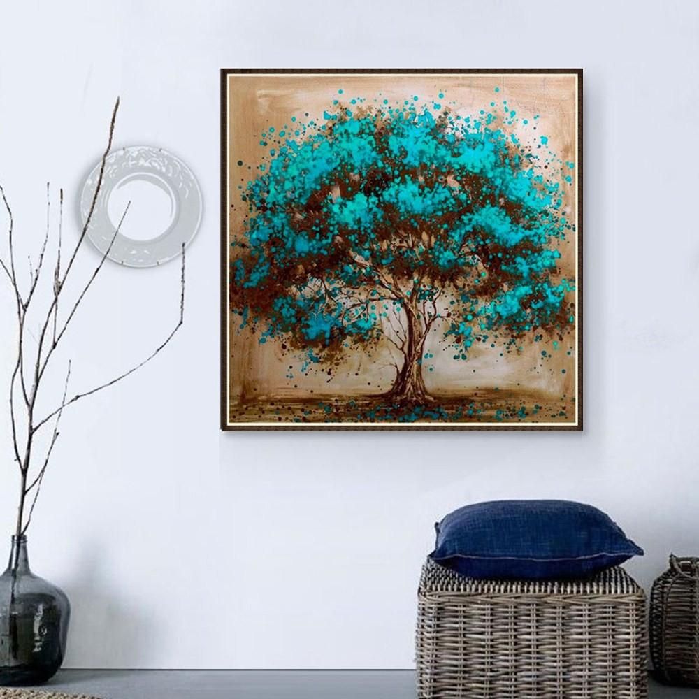 10 * 10 inches/25 * 25cm DIY 5D Diamond Painting Kit Color Tree Resin Rhinestone Mosaic Embroidery Cross Stitch Craft Home Wall Decor