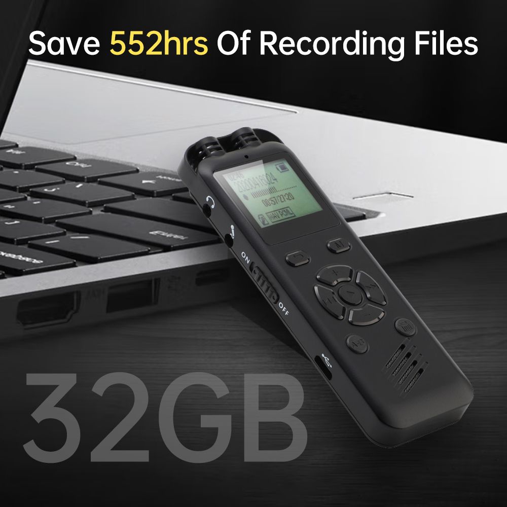 32GB Digital Voice Recorder Voice Activated Audio Recording