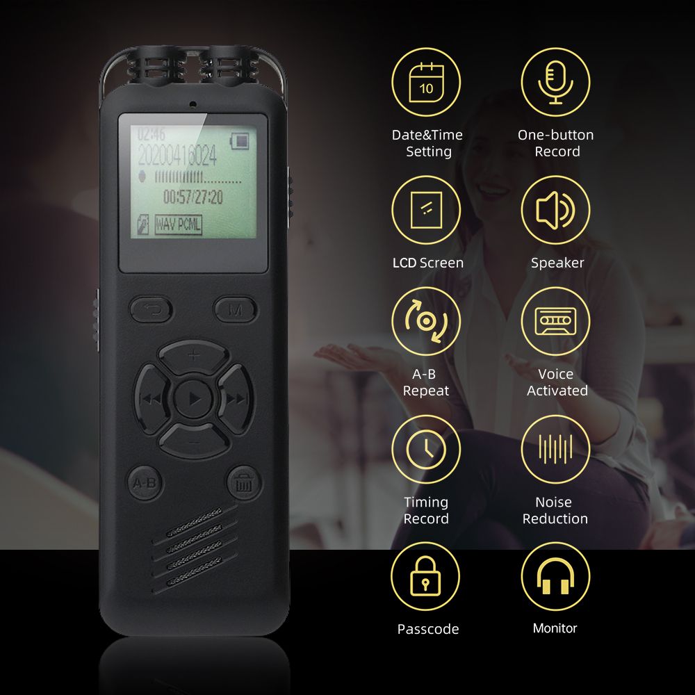 32GB Digital Voice Recorder Voice Activated Audio Recording