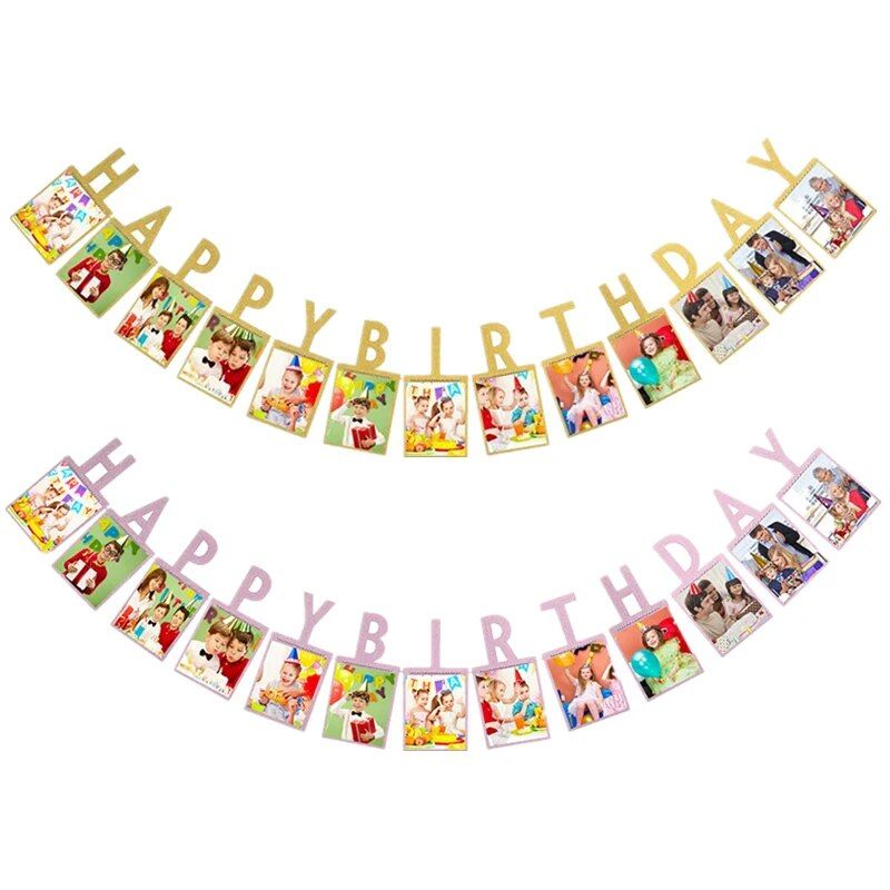 12 Months Photo Frame Banner First Happy Birthday