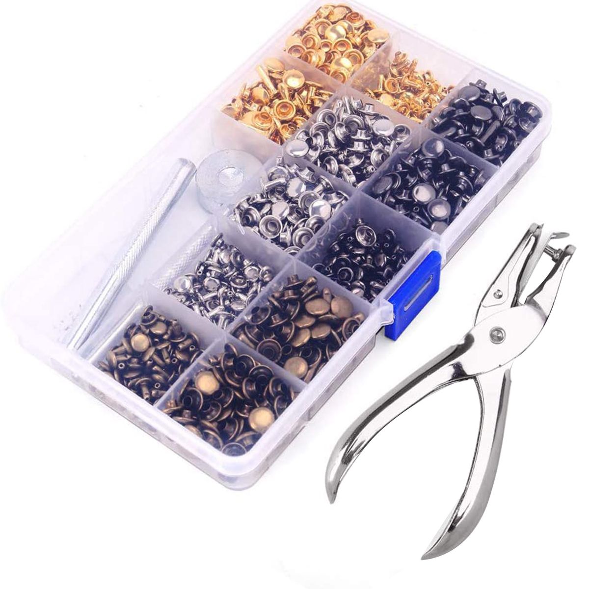 480 Sets Of Leather Rivets Double Cap Rivet 3 Sizes 4 Colors