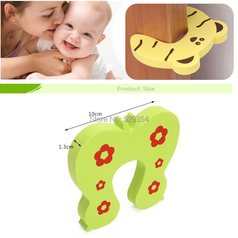 8 PCS Ladybug Tiger Giraffe Butterfly Monkey Seals Cows Cartoon Baby Safety Gate Card Baby Door Stopper