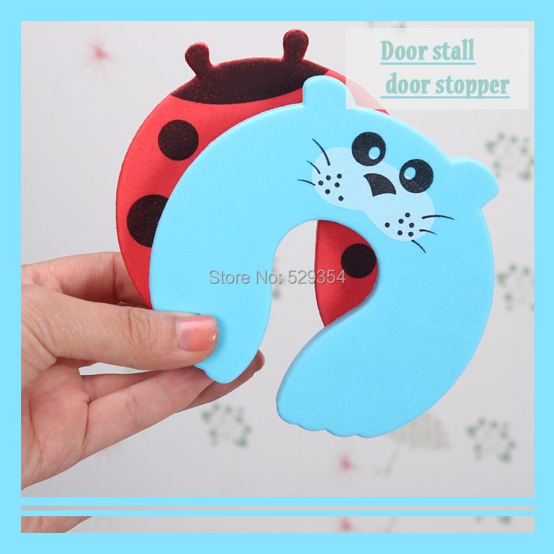 8 PCS Ladybug Tiger Giraffe Butterfly Monkey Seals Cows Cartoon Baby Safety Gate Card Baby Door Stopper