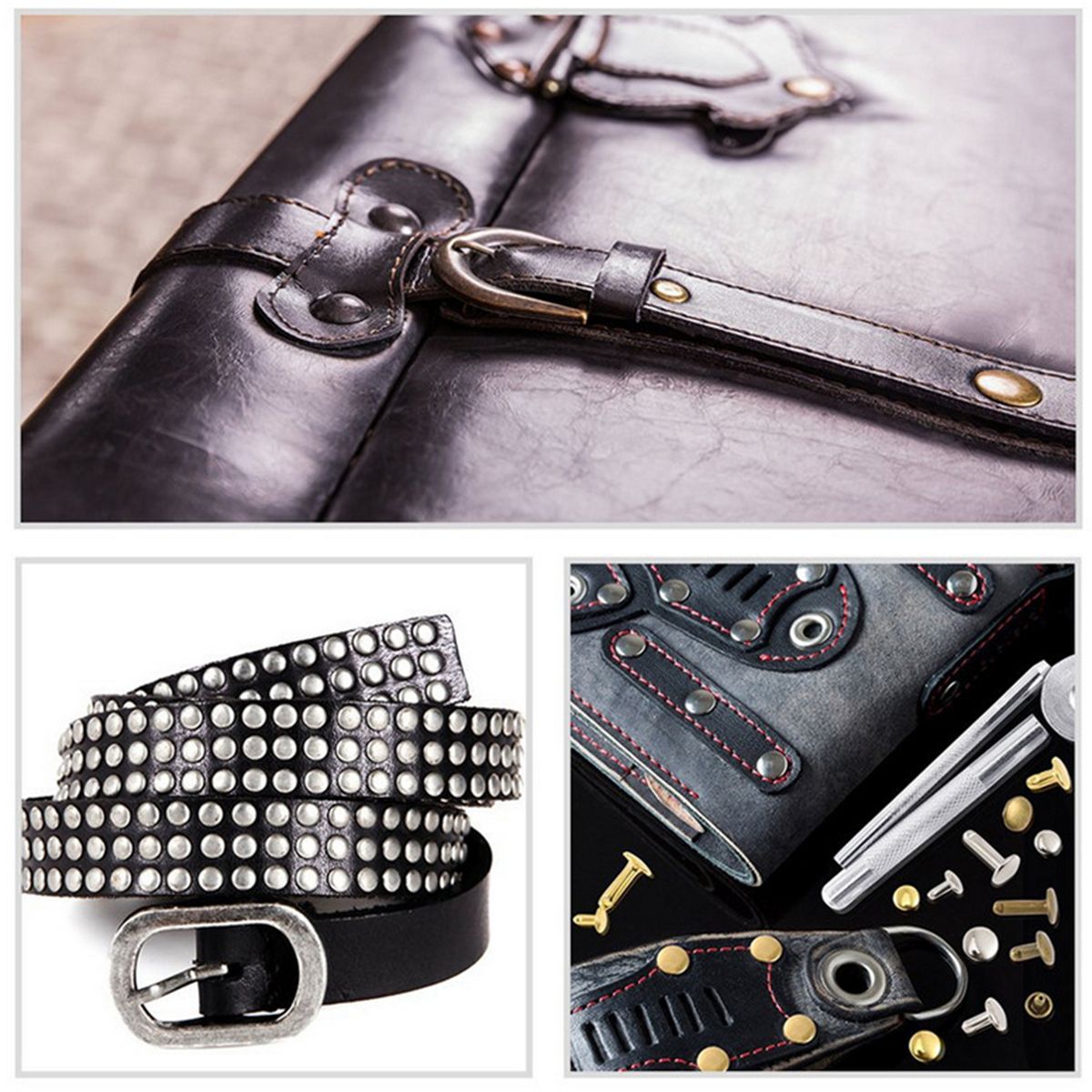 300 Sets Leather Rivets Double Cap Rivet Tubular Metal Studs
