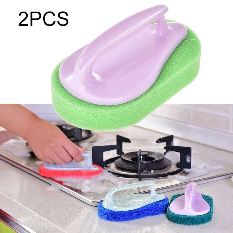 10 PCS Decontamination Sponge Hard Bottom Cleaning Brushes Dry And Wet Cleaning Brush(Multicolour)