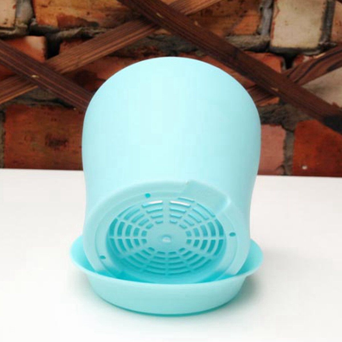 Decorative Flower Pots Gloss Plastic Plant Pots Planter Saucer Tray Blue