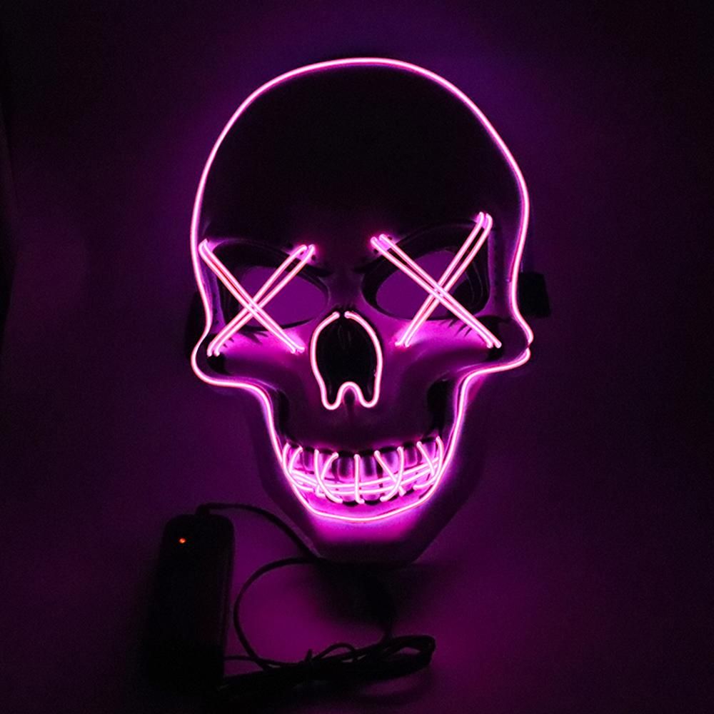 Halloween Party Mask LED Scary Flash Mask EL Line Light Mask Cosplay Mask Party Clothing Mask Supplies Multi-color Optional