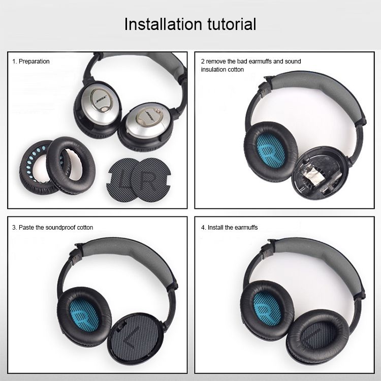 1 Pair Headphone Soft Earmuff For BOSE QC2