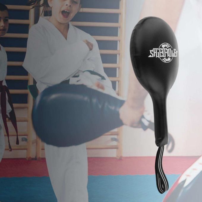 Boxing Mitt Training Target Punch Pad Glove Focus MMA Karate Black