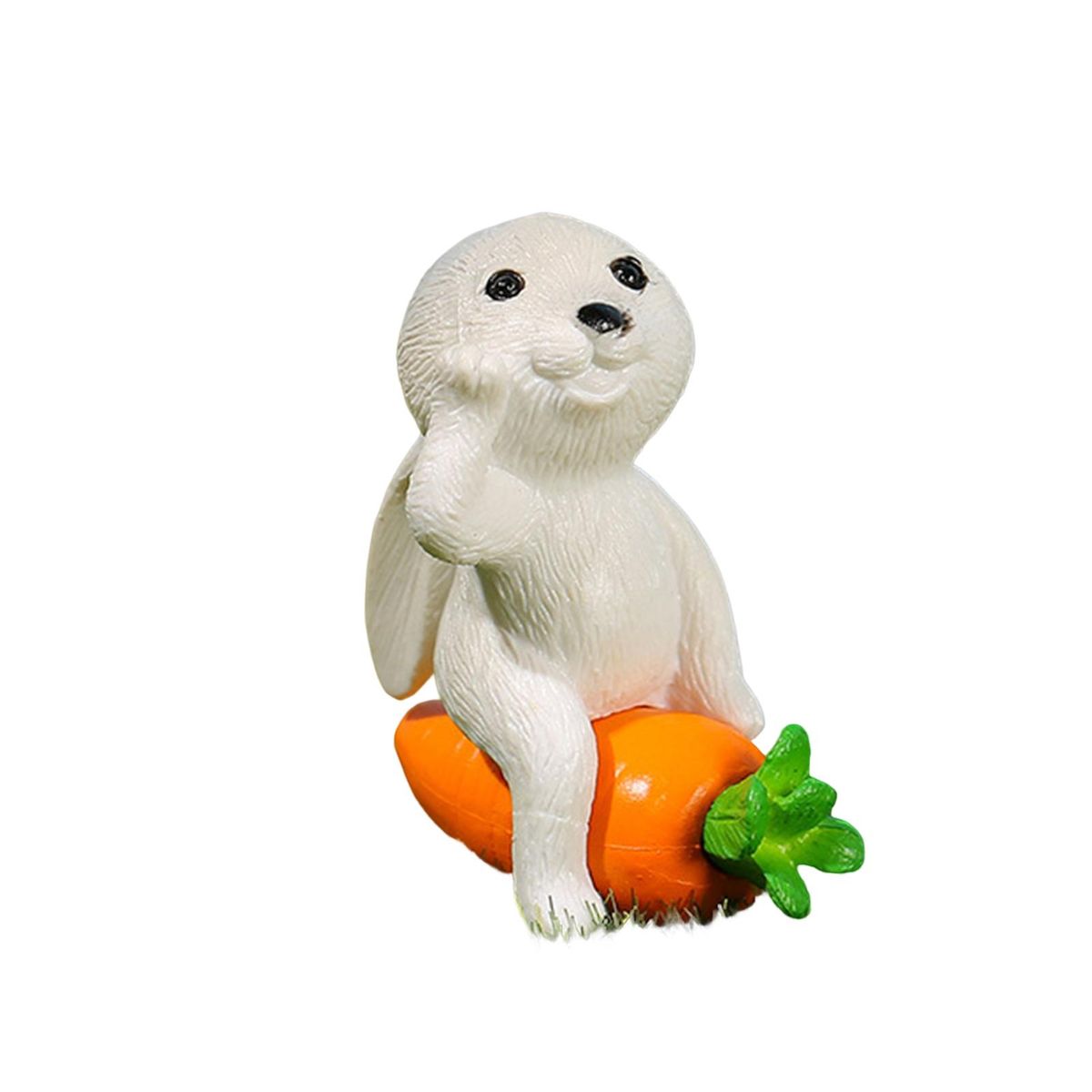 Landscape Ornament White Rabbit Carrot Resin Decoration Craft