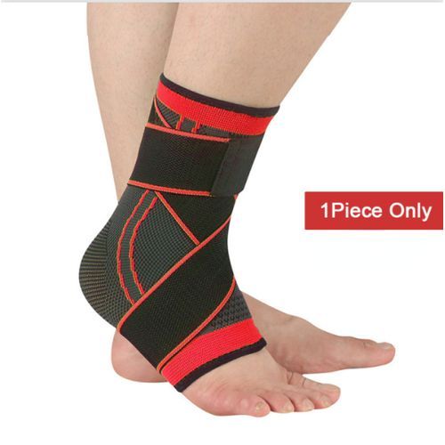 Red Ankle Protective Padding Sports Pressure Strap Fitness