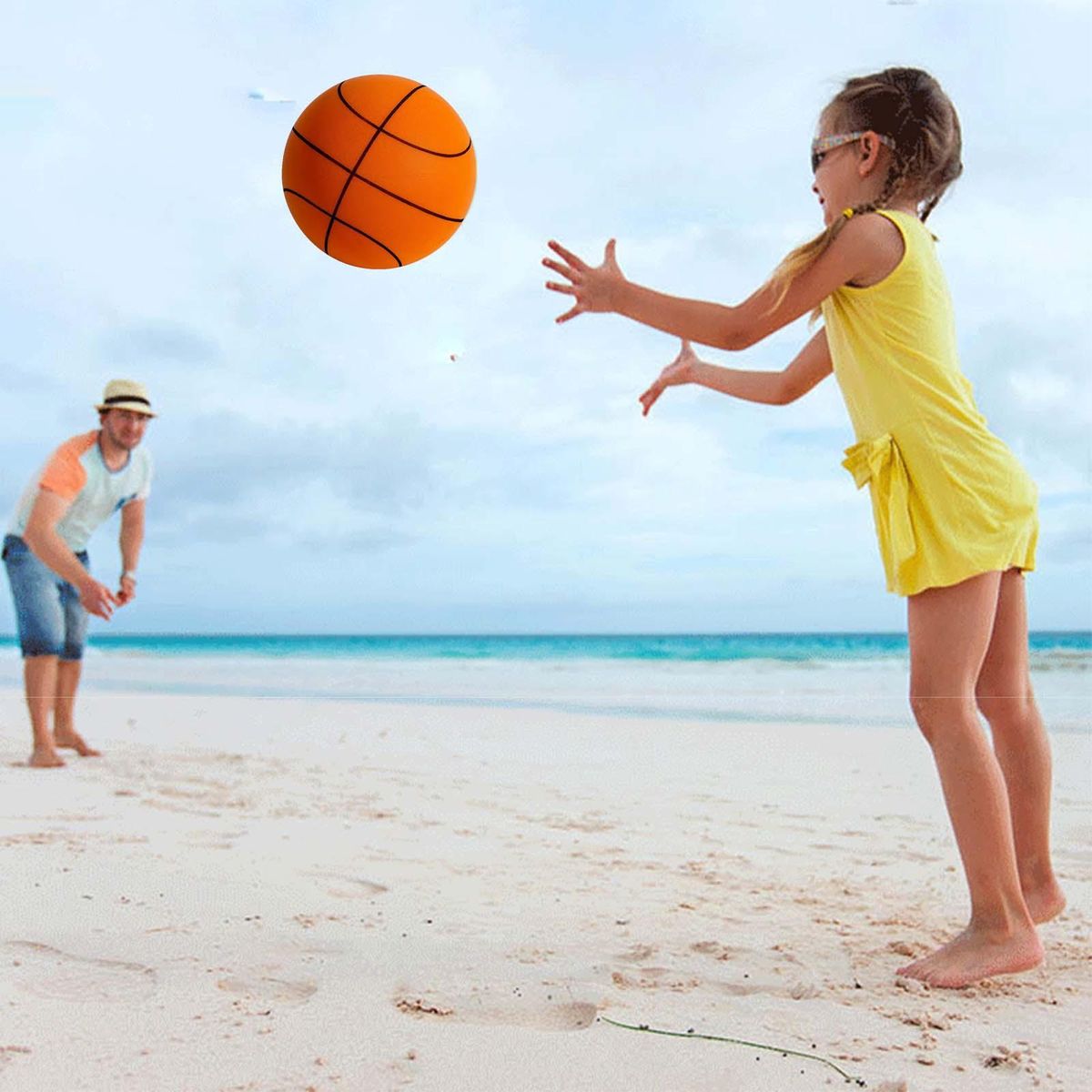 Silent Basketball Toy Kids Silent Bounce Ball Orange