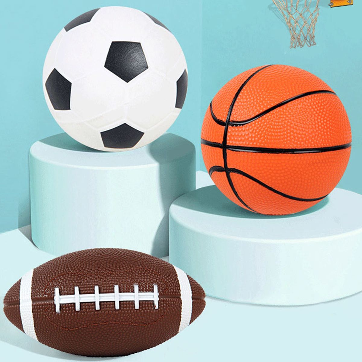 Kids Inflatable Basketball Boys Girls Football Basketball Pro-Ball 3pcs