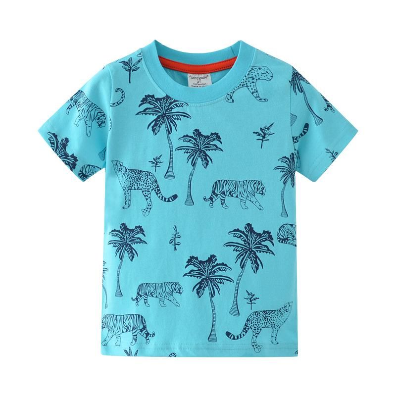 Dinosaur New Print Children's Short-Sleeved T-Shirt Children Cotton T-Shirt Wholesale Casu