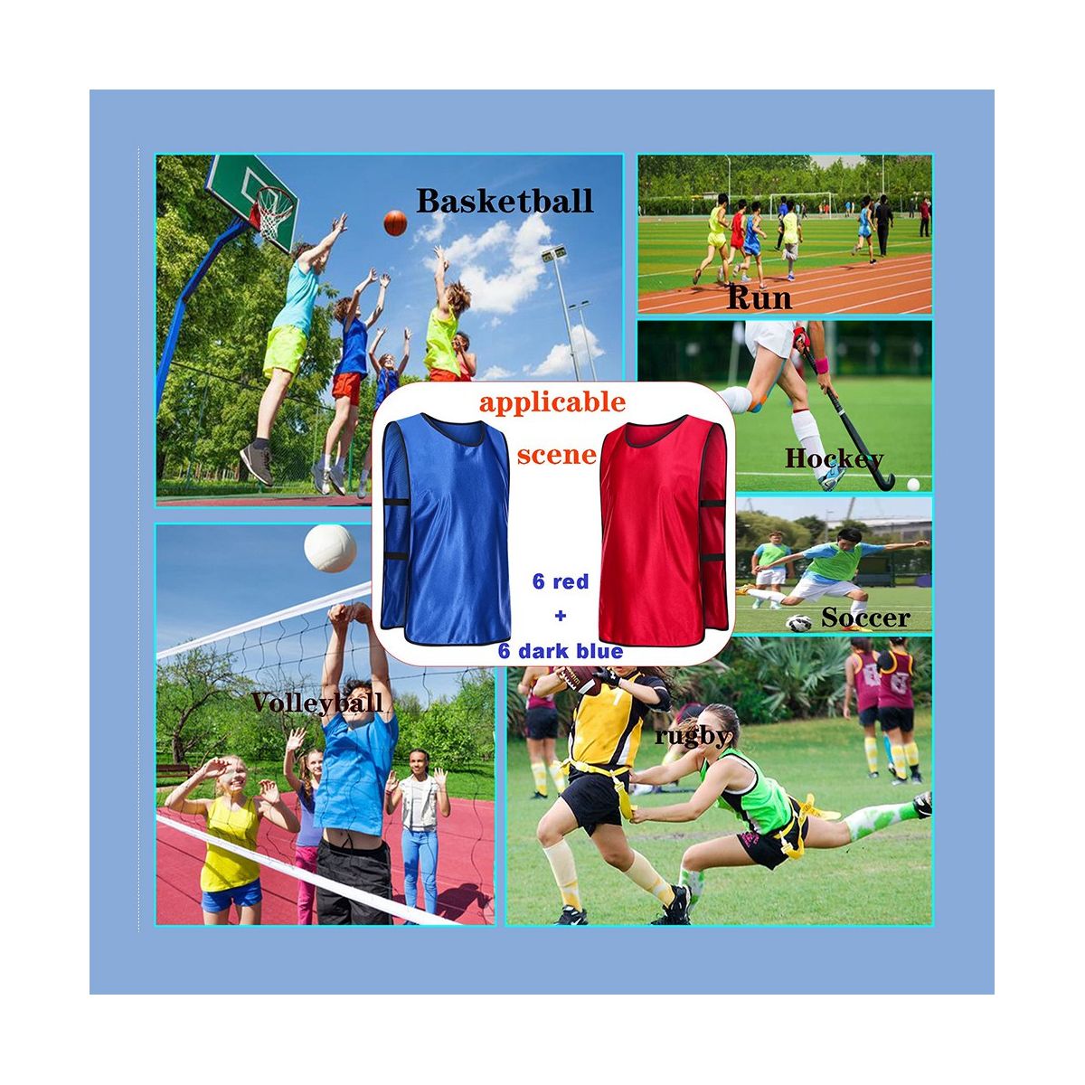 12 Pack Dodgeball Game Vests Soccer Practice Jerseys