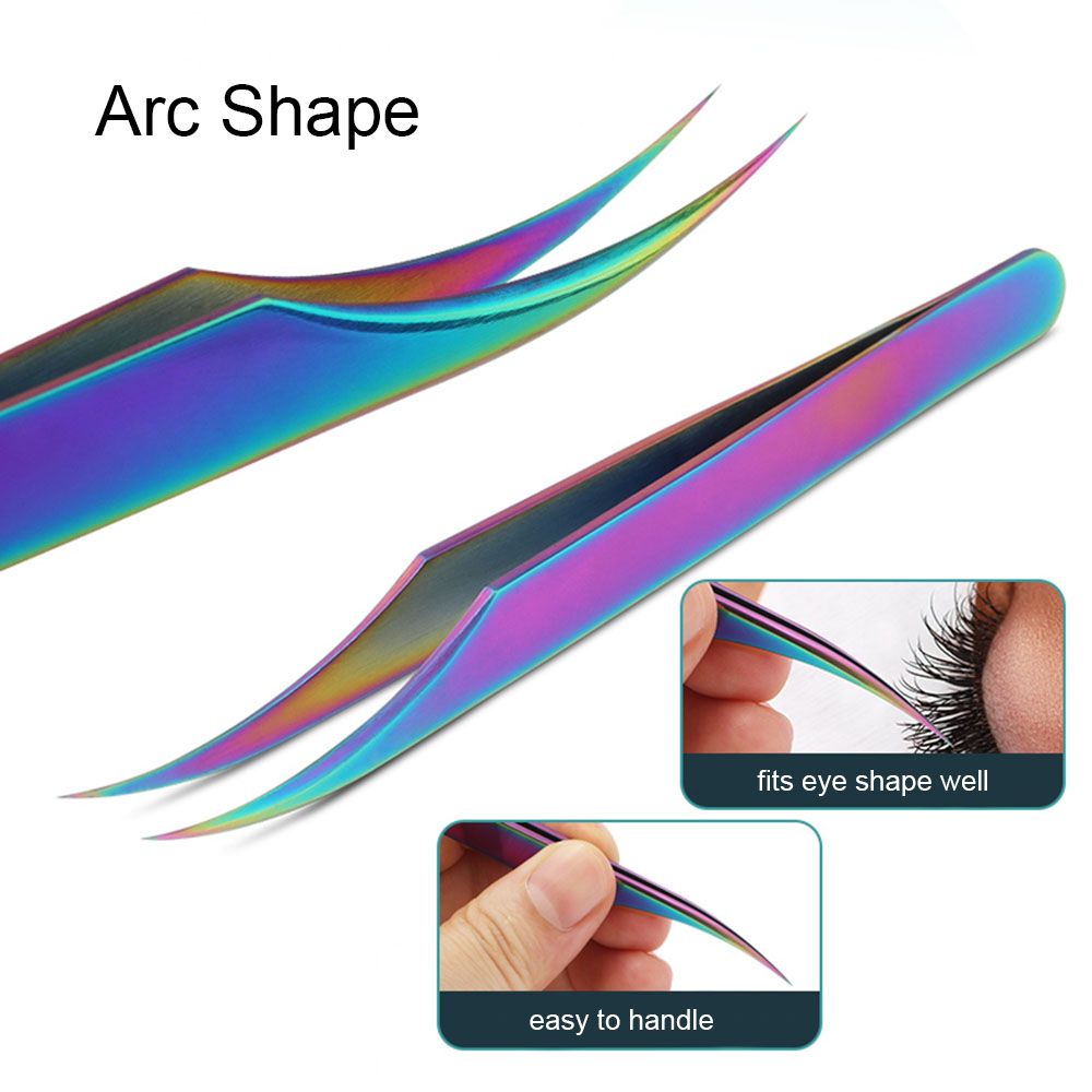 3 Pieces Eyelash Extension Tweezers Set Stainless Steel