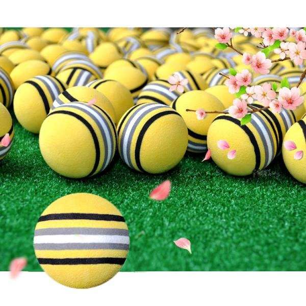10 Pieces EVA Foam Sponge Golf Balls For Swing Practice Yellow