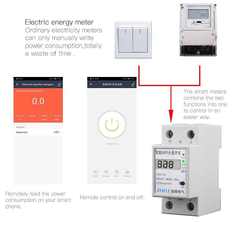 WiFi Smart Power Meter Switch Power Consumption Energy