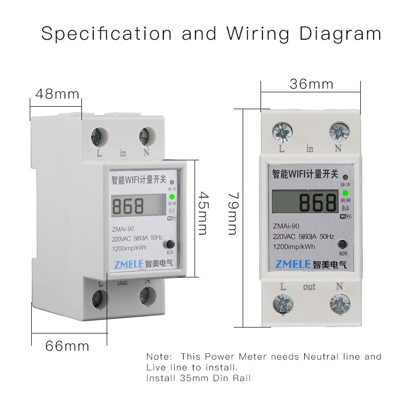WiFi Smart Power Meter Switch Power Consumption Energy