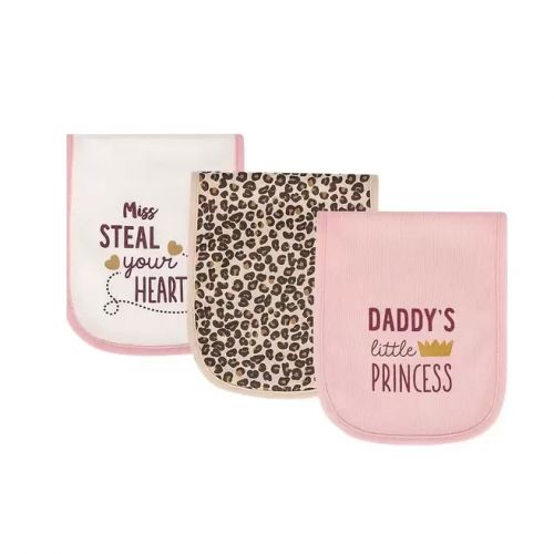 Baby Girl Burp Clothes - 3pcs