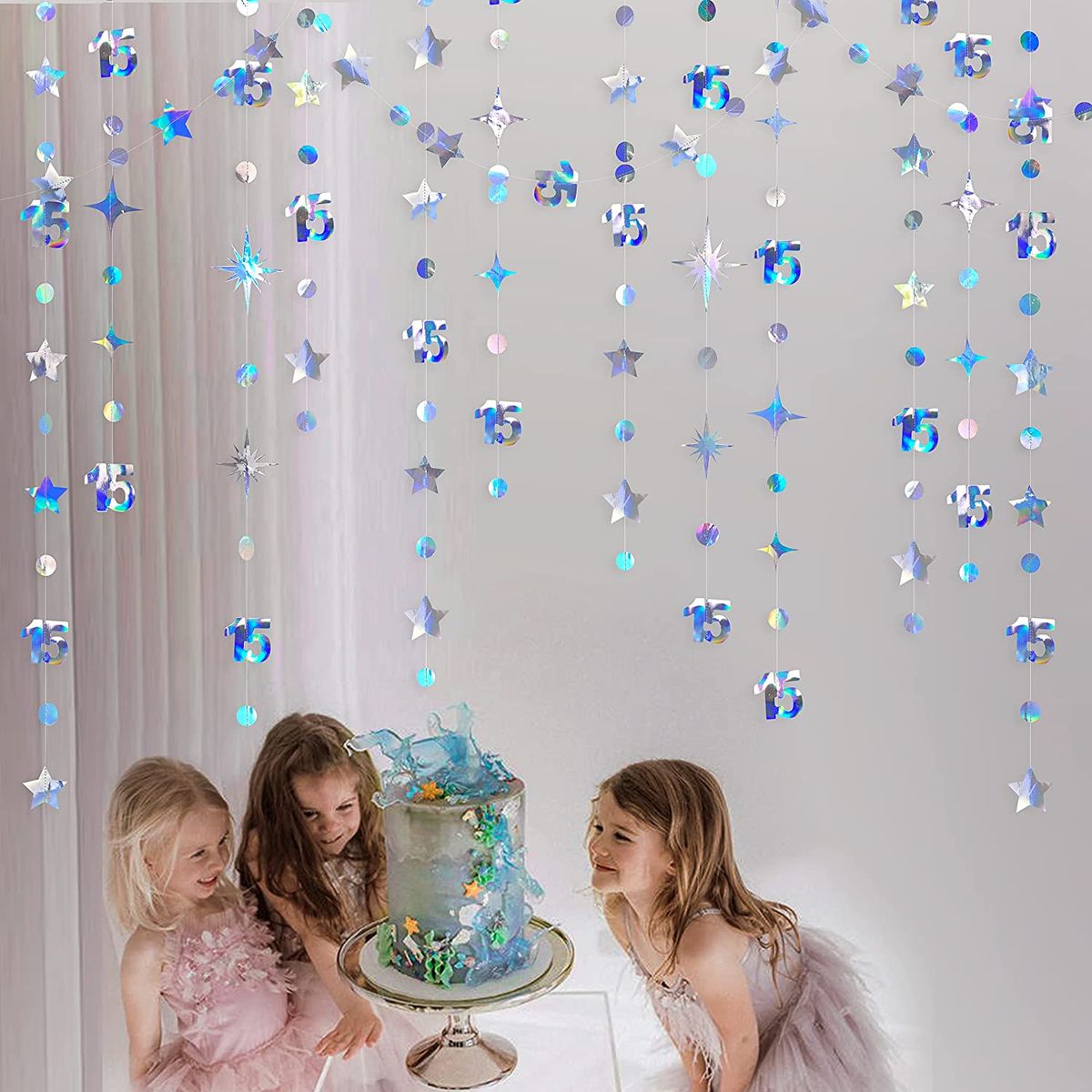13Ft Iridescent 10th 13th Happy Birthday Decorations Number 10 Circle-15th