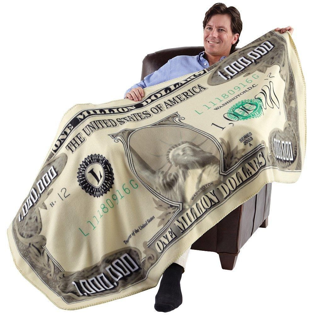 1pcs Million Dollar Novelty Blanket Flannel Birthday Gift Novelty Gift