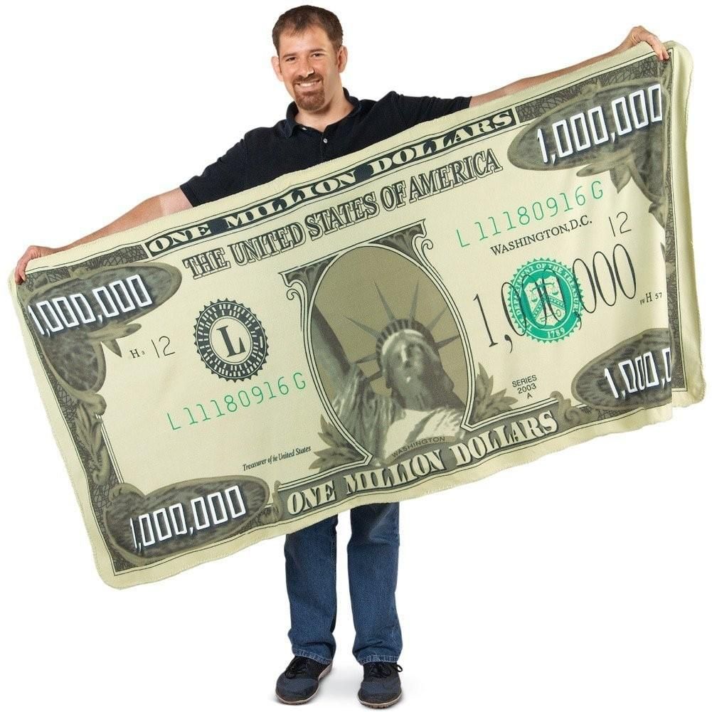 1pcs Million Dollar Novelty Blanket Flannel Birthday Gift Novelty Gift