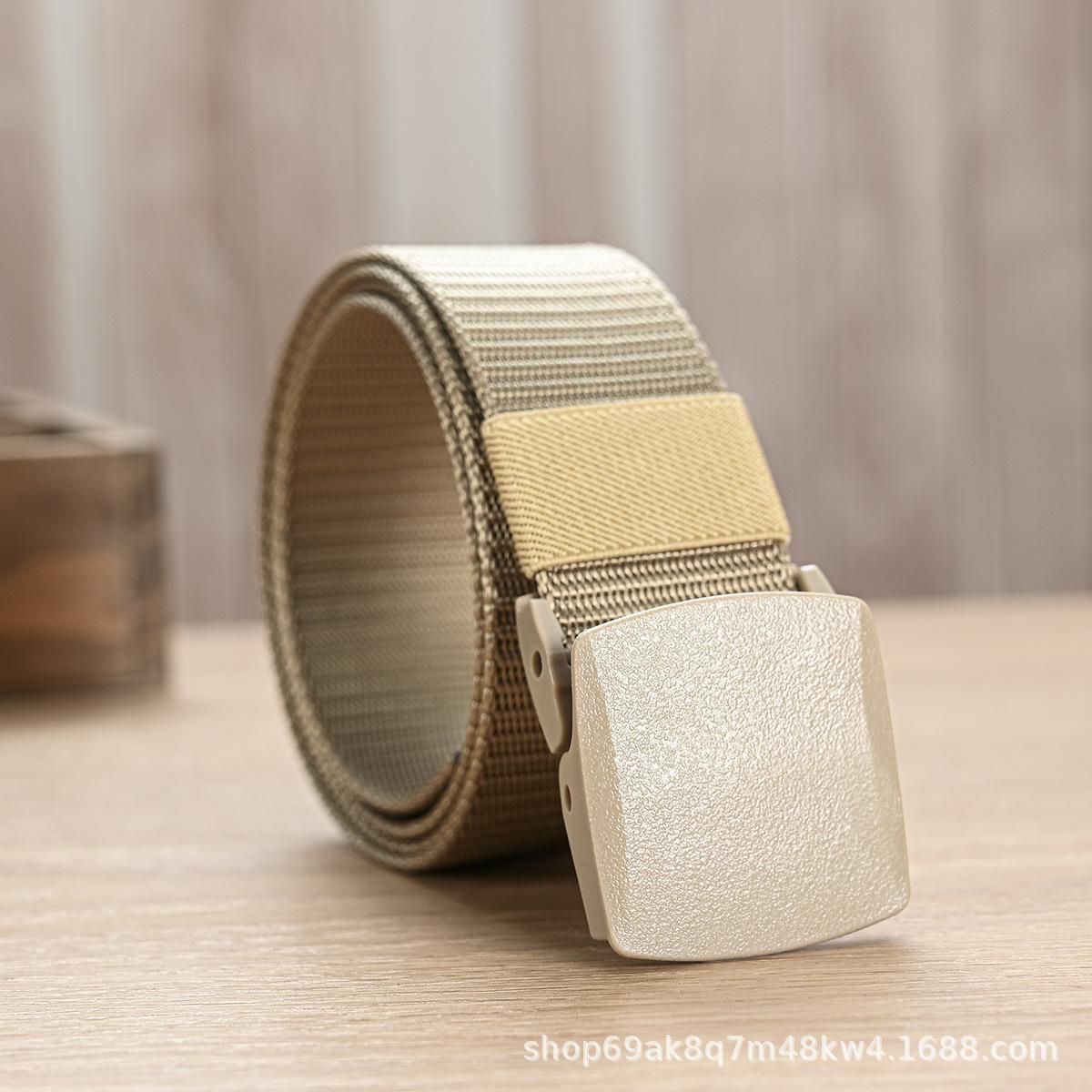 Nylon Belt Casual Sports Belt Automatic Buckle Outdoor Sports Training Belt Pants Belt 3.8cm in Width Black