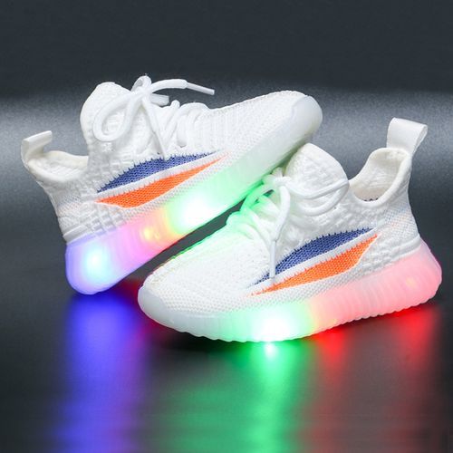 Mesh Breathable Shock-absorbing Children's Sports Shoes White