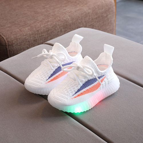 Mesh Breathable Shock-absorbing Children's Sports Shoes White