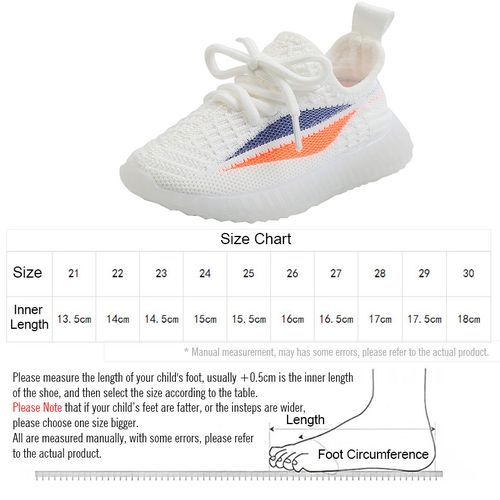 Mesh Breathable Shock-absorbing Children's Sports Shoes White