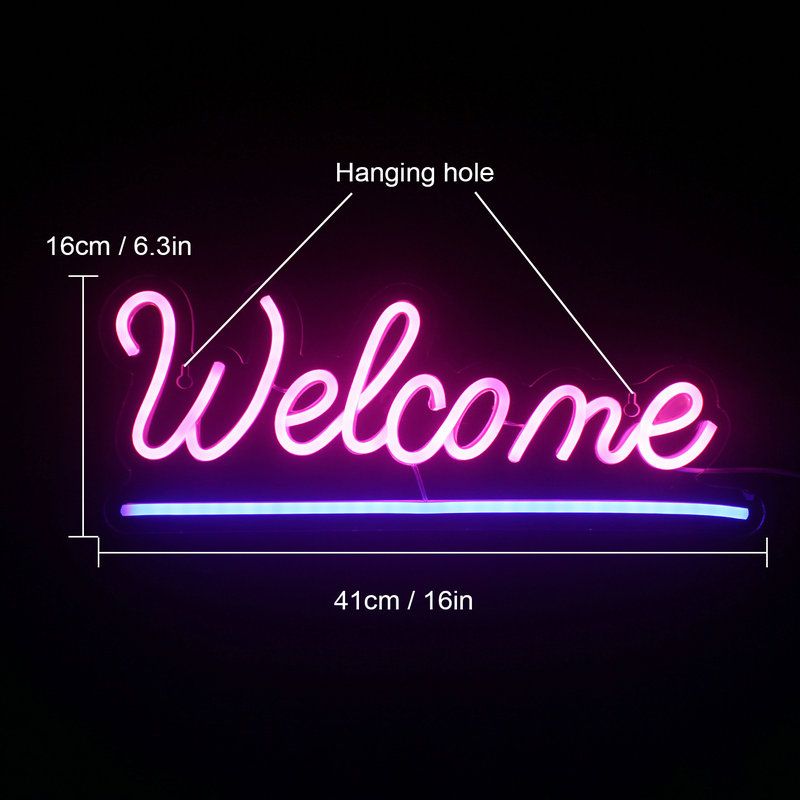 Welcome Back Neon Sign Led Design Hanging Shop Store