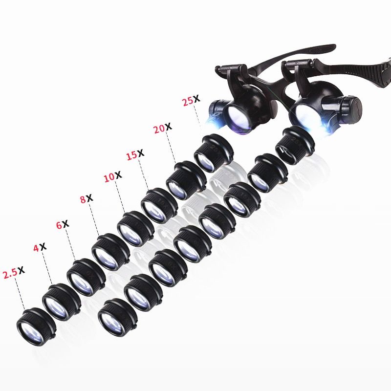 2.5X 4X 6X 8X 10X 15X 20X 25X Magnifiers Magnifying Forget Solder Aid LED Lighted Magnifier Carrier Needlework   Manicure