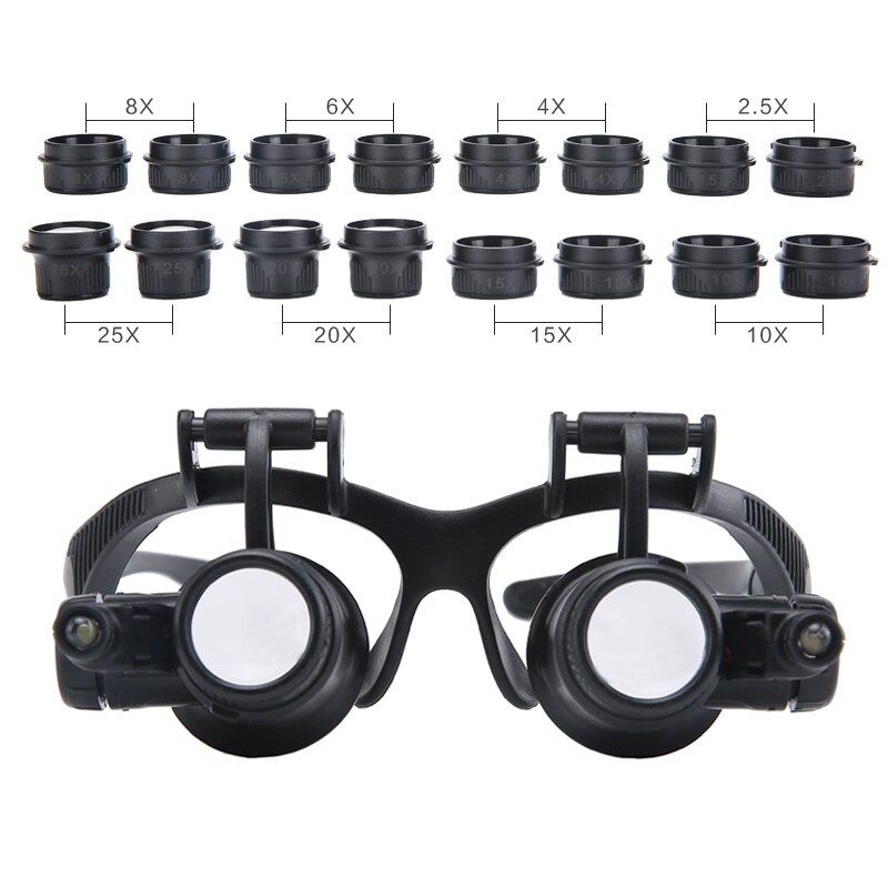 2.5X 4X 6X 8X 10X 15X 20X 25X Magnifiers Magnifying Forget Solder Aid LED Lighted Magnifier Carrier Needlework   Manicure