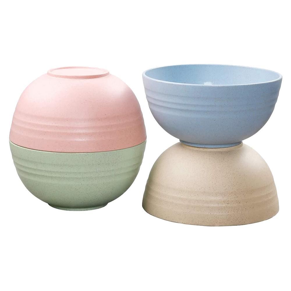 Cereal Bowls-24 OZ Wheat Straw Fiber Lightweight Bowl Sets 4 - Can Be Use on Dishwasher & Microwave-for Rice,Soup Bowls