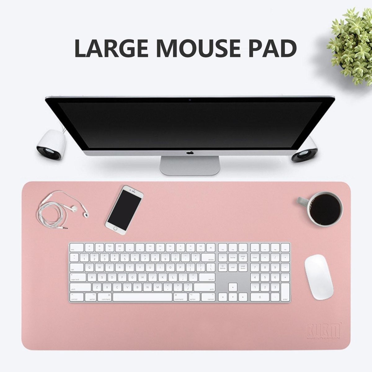 Double-sided PU Leather Large Mouse Pad Laptop Keyboard Mat Portable Office Home Writing Pad