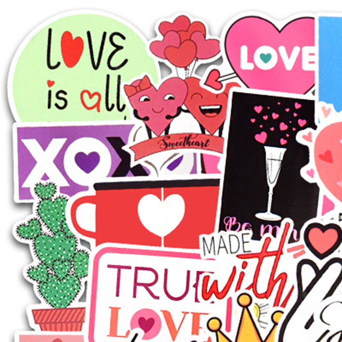 50Pcs Decals Stickers No Repeat Luggage Sticker Mix Color