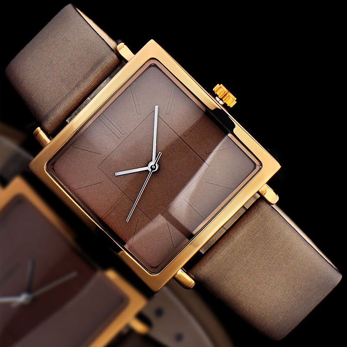 Watch No Numbers Style Comfortable To Wear Faux-Brown