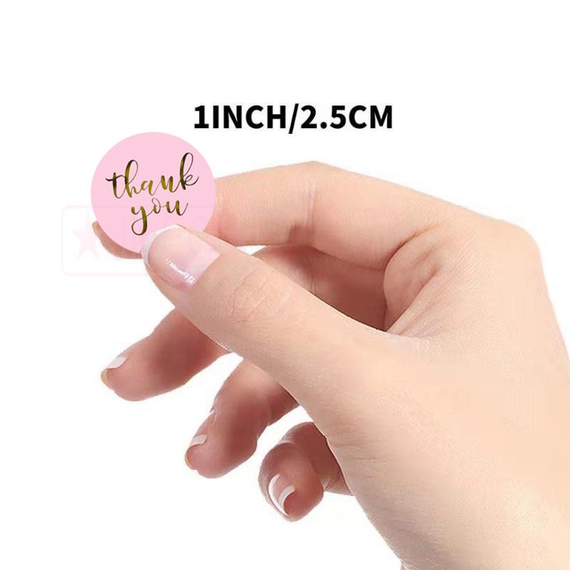 Pink Paper Label Stickers Gold Thank You Sticker S