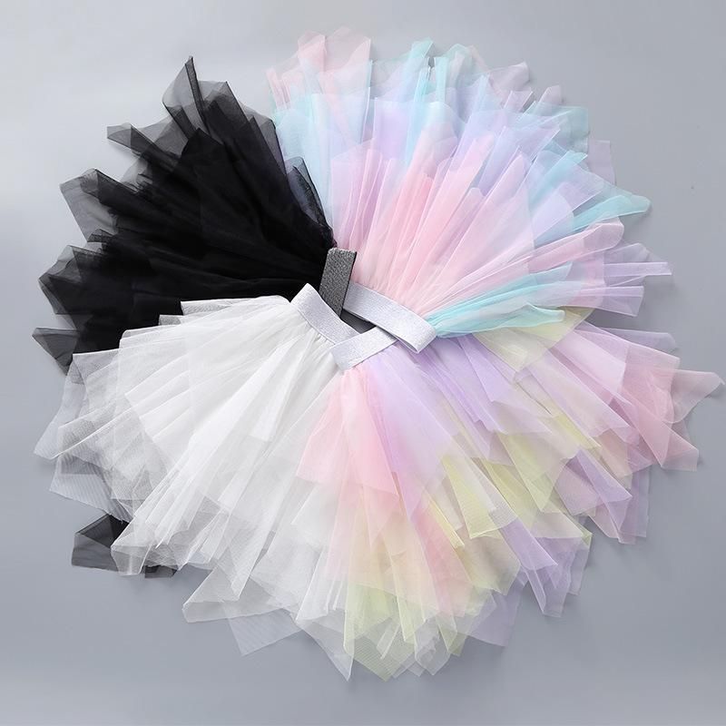 Children's Rainbow Half-length Skirt Mesh Skirt